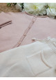 CONJUNTO JERSEY/CHAEQUETA BASICA ROSE CON CULETIN BOLISLLO CREAM rosa