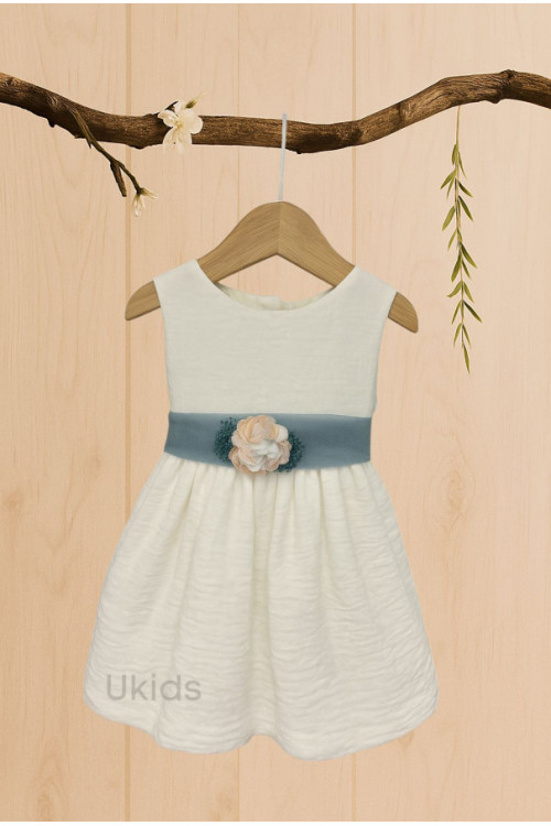 VESTIDO BÁMBULA DESMANGADO LAZO oceano