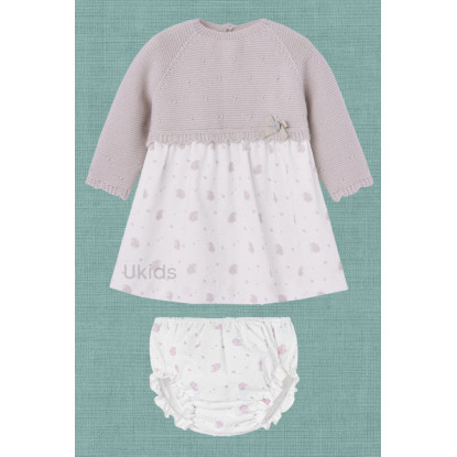 Conjunto Vestido Con Braga Malva