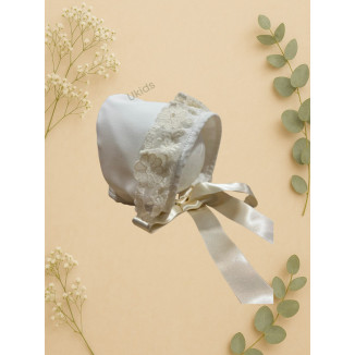 Capota Bautizo Crepe Crema