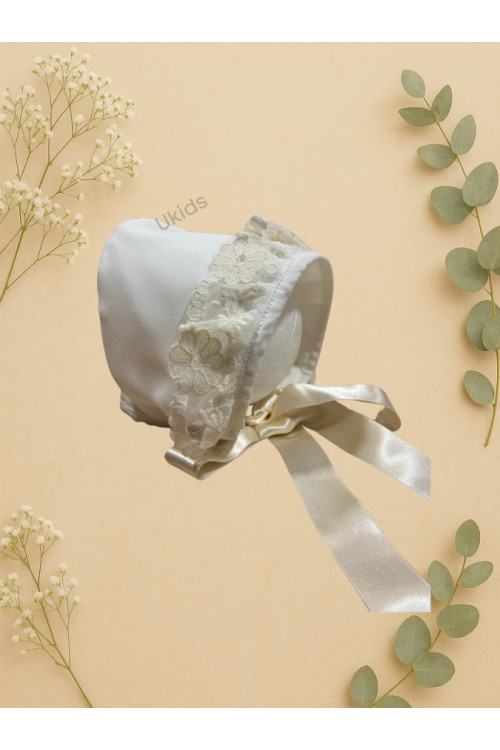 Capota Bautizo Crepe Crema