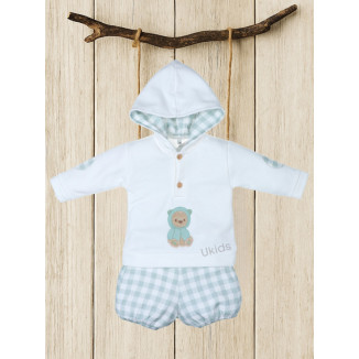 Conjunto Algodón Y Tela Culetin Vichy Verde Empolvado