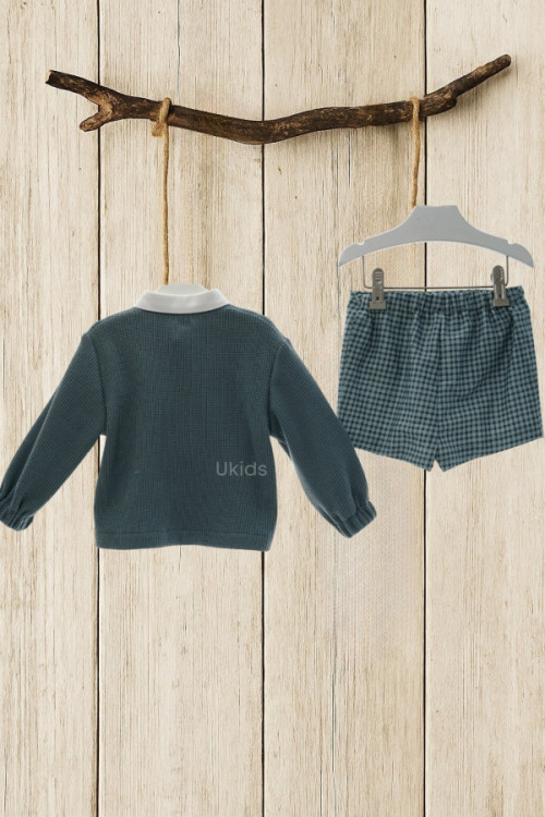 Conjunto Bebe Pantalon Corto Art.1857 Familia Kelly Turquesa