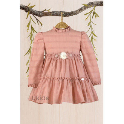 Vestido Infantil Rosa Palo N