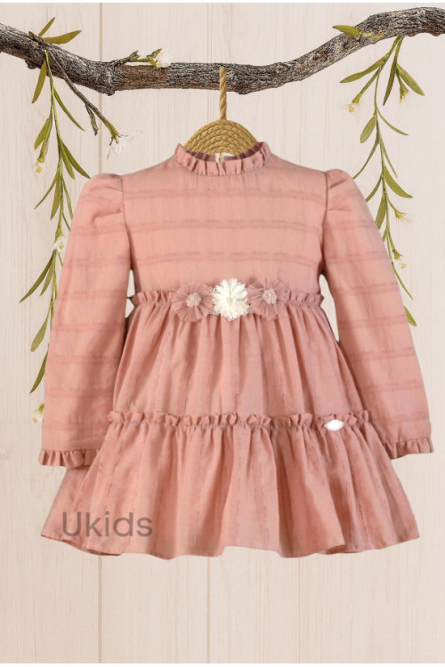 Vestido Infantil Rosa Palo N