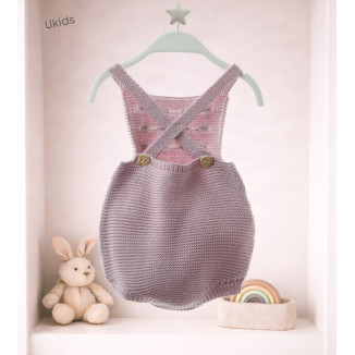 Ranita Punto Bebe Con Capota Art.8407C 'Garbanzos' Rosa Empolvado