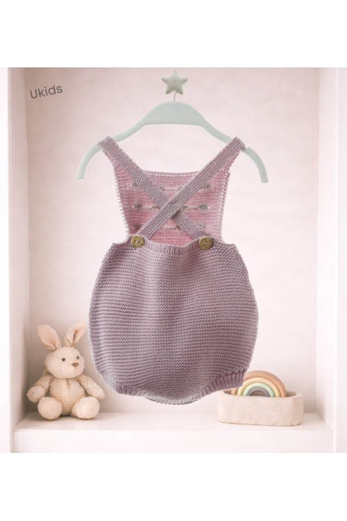 Ranita Punto Bebe Con Capota Art.8407C 'Garbanzos' Rosa Empolvado