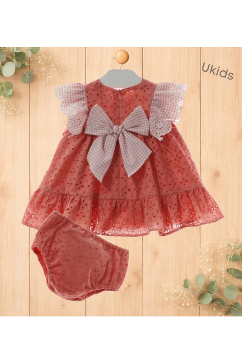 Vestido Bebe Con Braguita Art.0328 'Familia Maemuki' Coral