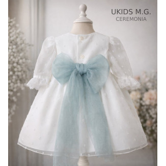 VESTIDO CEREMONIA PLUMETI GASA M/FRANCESA TUL VERDE