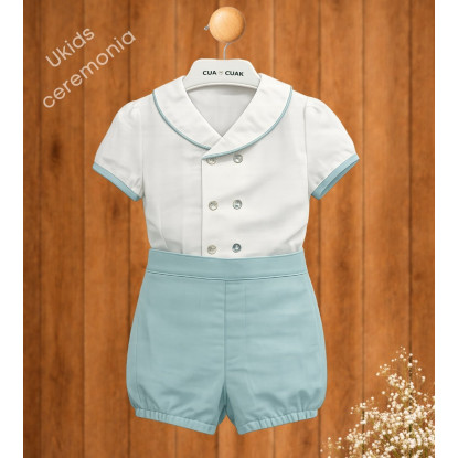 Conjunto Cruzado Lino Color Verde Empolvado