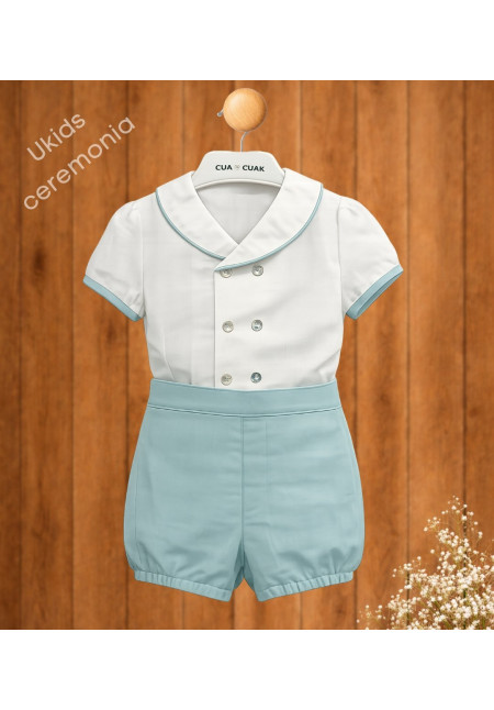 Conjunto Cruzado Lino Color Verde Empolvado