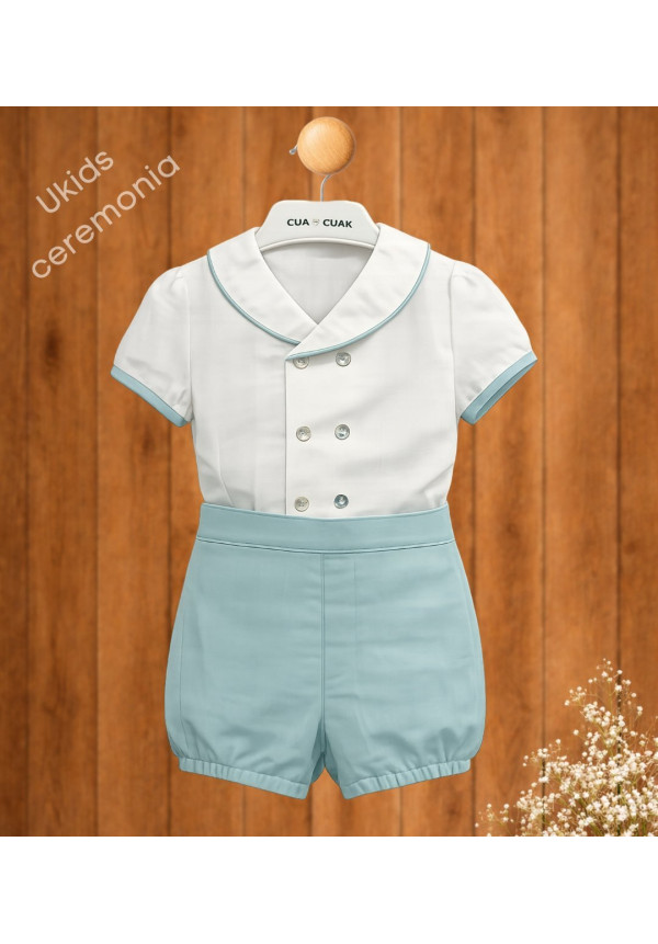 Conjunto Cruzado Lino Color Verde Empolvado