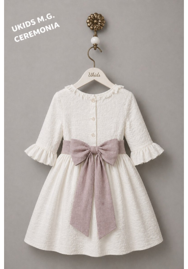 VESTIDO BÁMBULA / LINO MANGA FRANCESA color malva