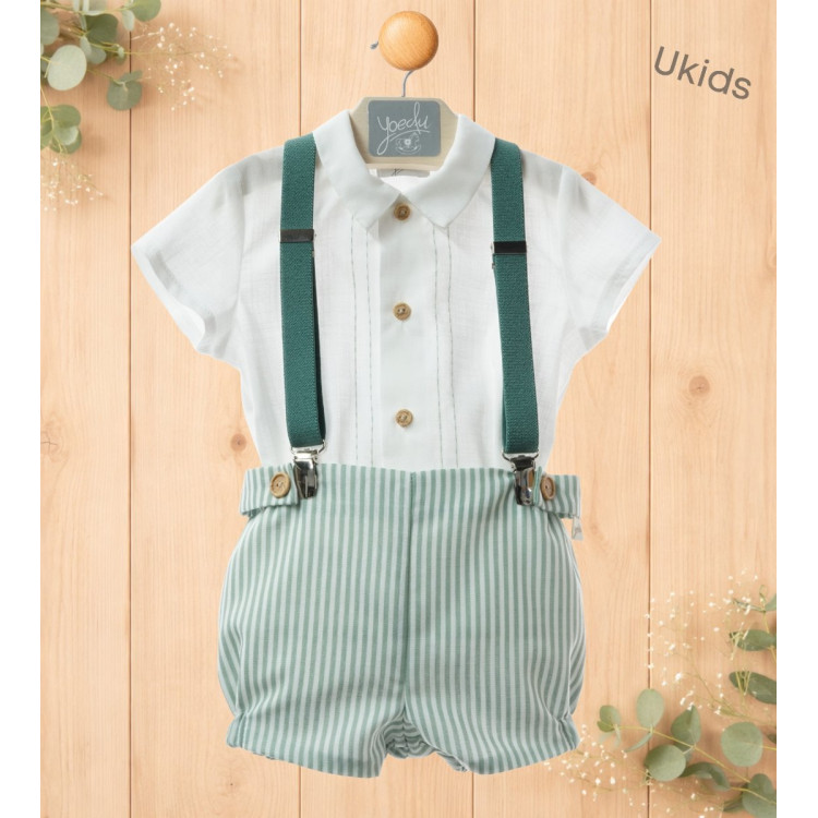 Conjunto Bebe Con Tirantes Art.0257 'Familia Artesanía' Verde Hoja