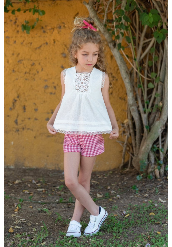 Conjunto Blusa De Lino ......... Color Fucsia