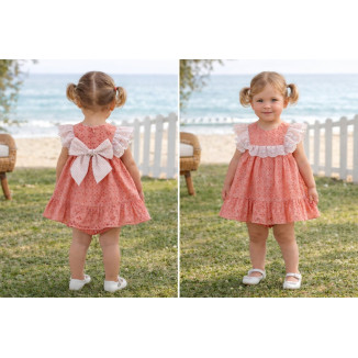 Vestido Bebe Con Braguita Art.0328 'Familia Maemuki' Coral