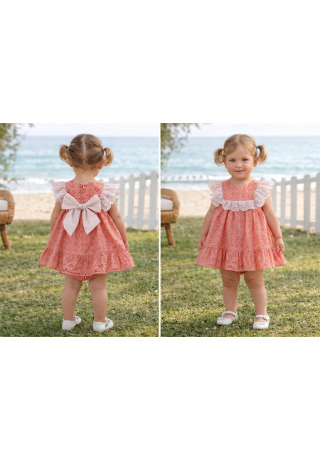 Vestido Bebe Con Braguita Art.0328 'Familia Maemuki' Coral