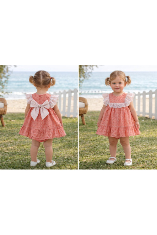 Vestido Bebe Con Braguita Art.0328 'Familia Maemuki' Coral