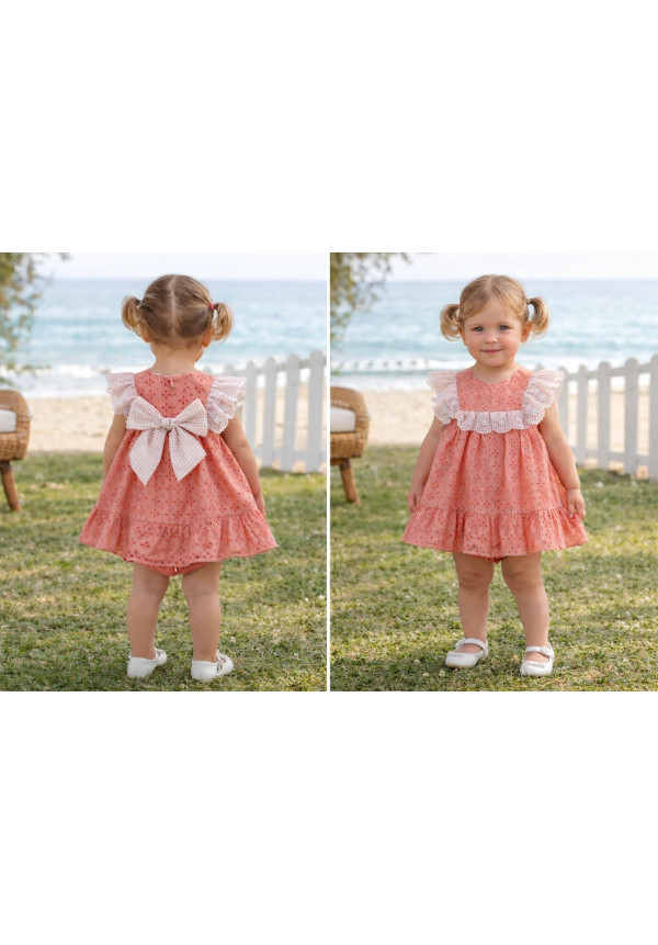 Vestido Bebe Con Braguita Art.0328 'Familia Maemuki' Coral