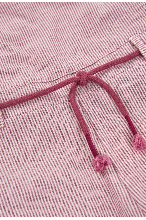 Mono Popelín Listado De Niña Rosa