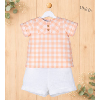 Conjunto 2 Piezas Bebé Niño Color  Color Mandarina