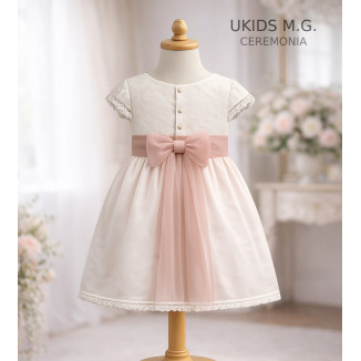 Vestido Cuerpo Plumeti Tablas Rosa