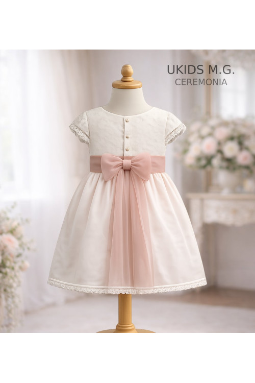 Vestido Cuerpo Plumeti Tablas Rosa