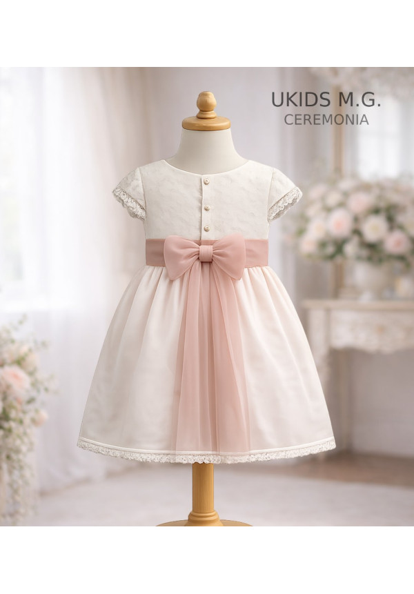 Vestido Cuerpo Plumeti Tablas Rosa
