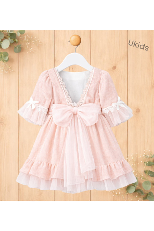 Vestido Niña Ceremonia. Color Salmón  W