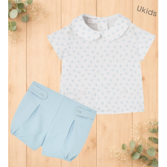 Conjunto Blusa + Pantalón 'Eden V26' Azul Brisa