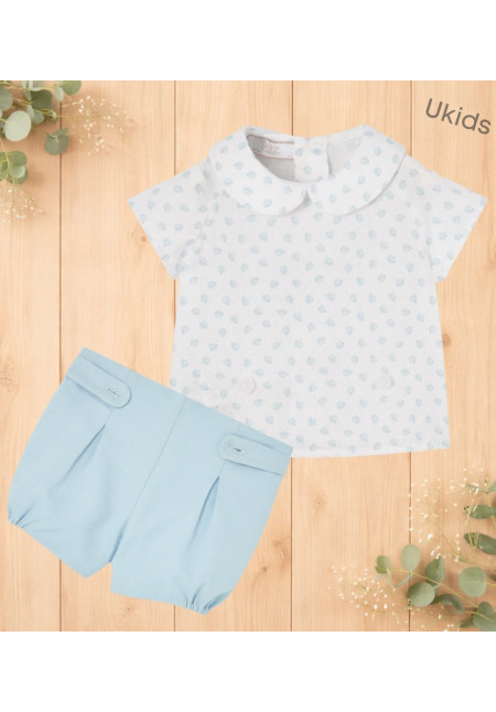 Conjunto Blusa + Pantalón 'Eden V26' Azul Brisa
