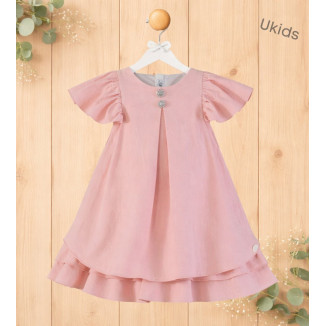 Vestido Infantil Niña. Rosa Palo