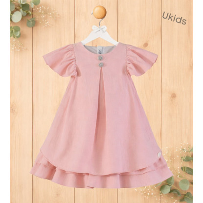 Vestido Infantil Niña. Rosa Palo