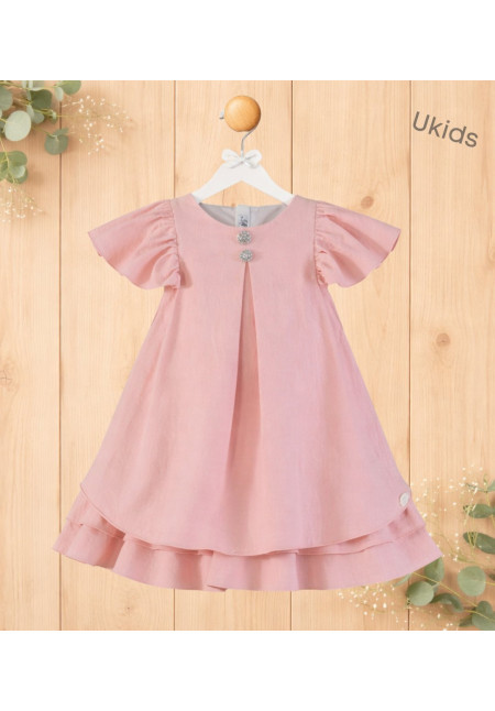 Vestido Infantil Niña. Rosa Palo