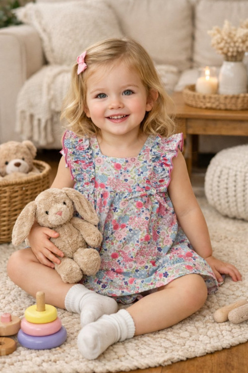 Vestido Bebe Con Braguita Art.0329 'Familia Marmolina' Fresa