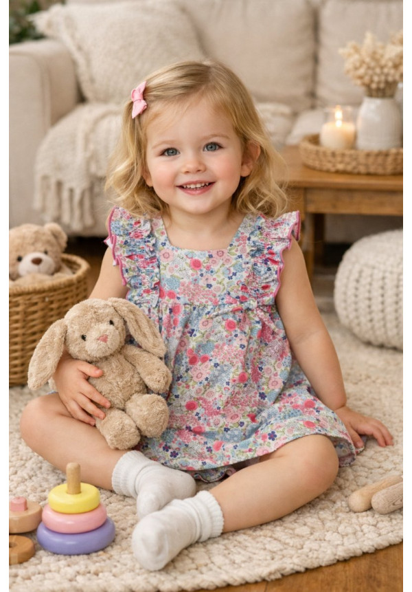 Vestido Bebe Con Braguita Art.0329 'Familia Marmolina' Fresa