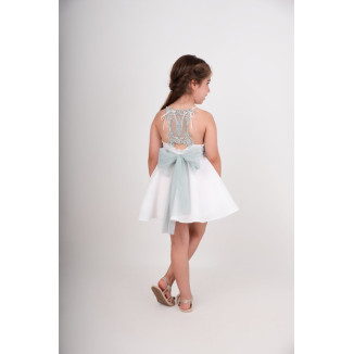 Vestido Niña Ceremonia. Color Verde Agua