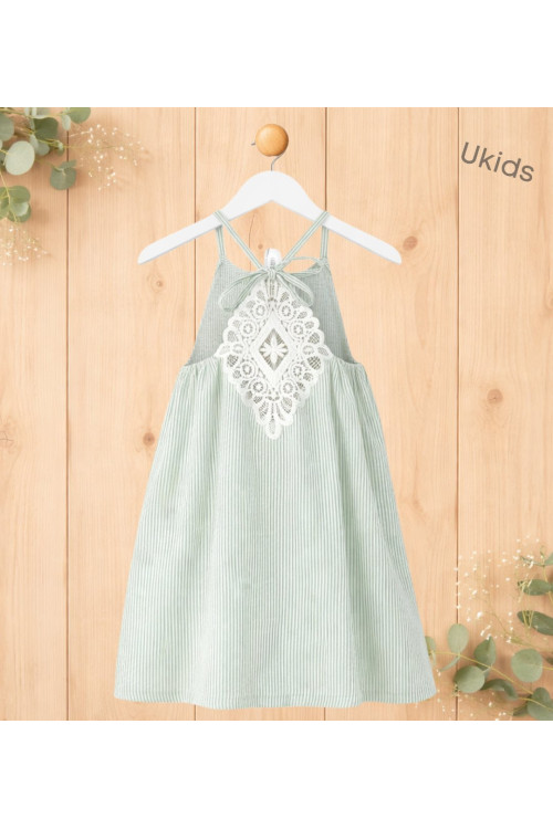 Vestido En Rayas De ........... Color Kaki