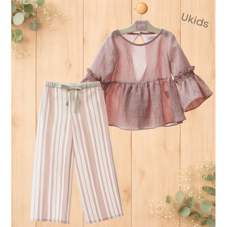 Conjunto Infantil Niña Art.1251 'Familia Porcelana' Rosa Empolvado