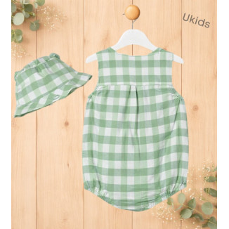 Pelele Y Gorro Plana Color Manzana