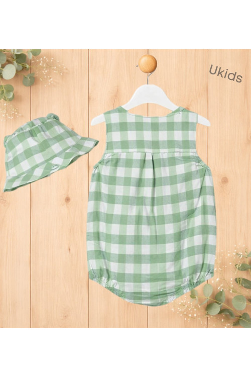 Pelele Y Gorro Plana Color Manzana