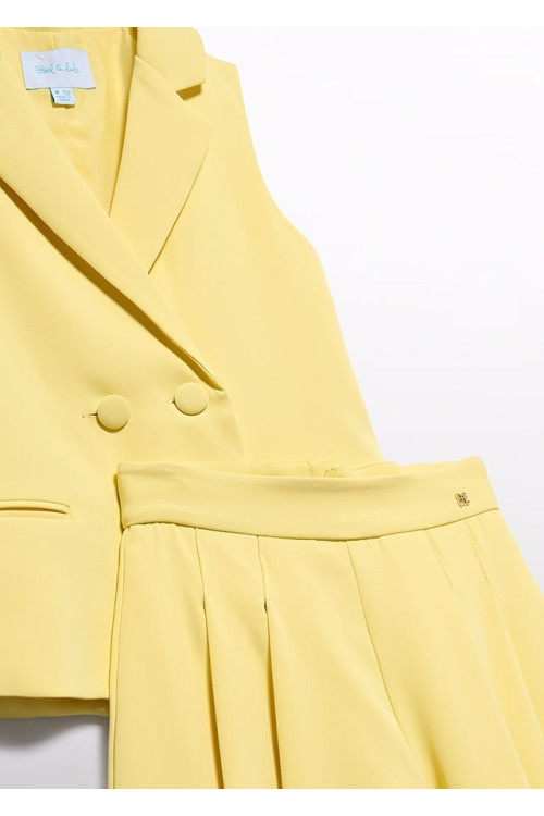 Traje Bermuda Crepe Amarillo