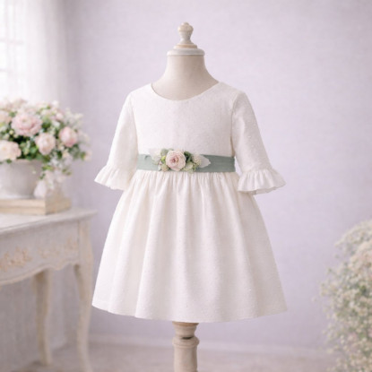 VESTIDO CEREMONIA PLUMETI ALG. LAZO VERDE