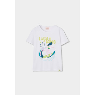 Camiseta Punto Manga Corta. Color Blanco