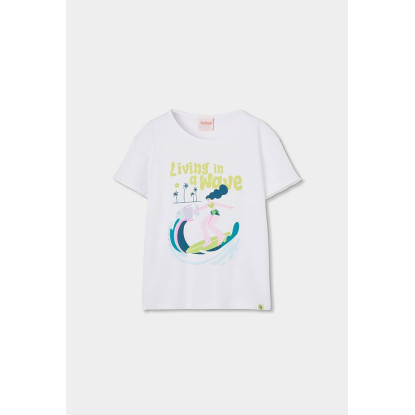 Camiseta Punto Manga Corta. Color Blanco