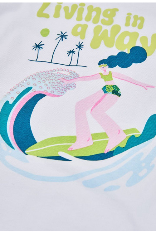 Camiseta Punto Manga Corta. Color Blanco