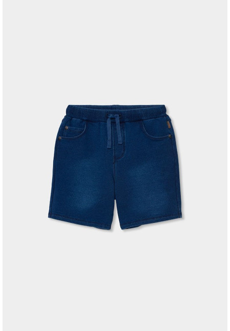 Bermudas Felpa Denim Niño. Color Azul