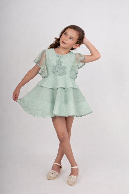 Vestido Niña Ceremonia.  Color Verde Mint