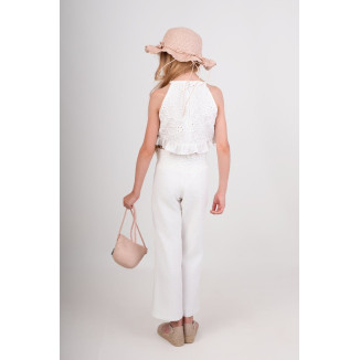 Conjunto De Dos Piezas Niña. Color Blanco