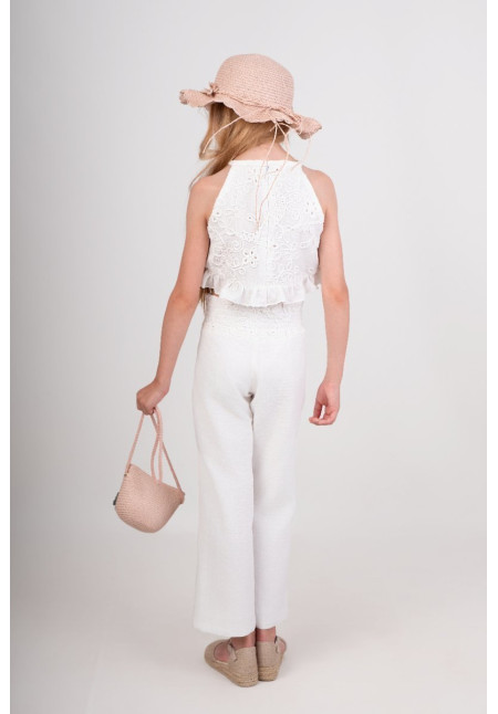 Conjunto De Dos Piezas Niña. Color Blanco